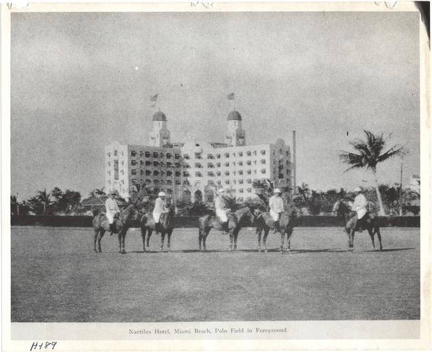 Nautilus Hotel with Polo Field in Foreground - Recto Photograph