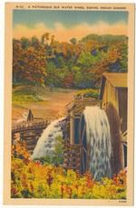 [1950] A picturesque old water wheel during Indian Summer