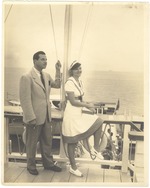 Man and woman on a Miami Beach dock