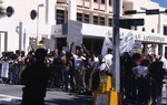 Anti-Apartheid demonstration in front of Miami Beach Convention Center