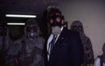 Mayor Daoud and others in gas masks