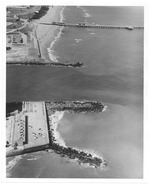 Aerial view of waterway to the ocean