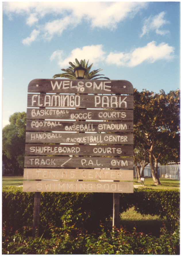 Flamingo Park Entrance Sign - 