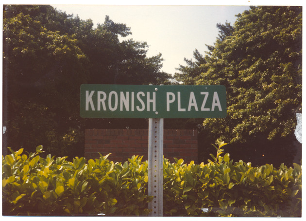 Kronish Plaza street sign - 