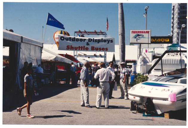 Boats and crowds at the Miami Beach Boat Show - 