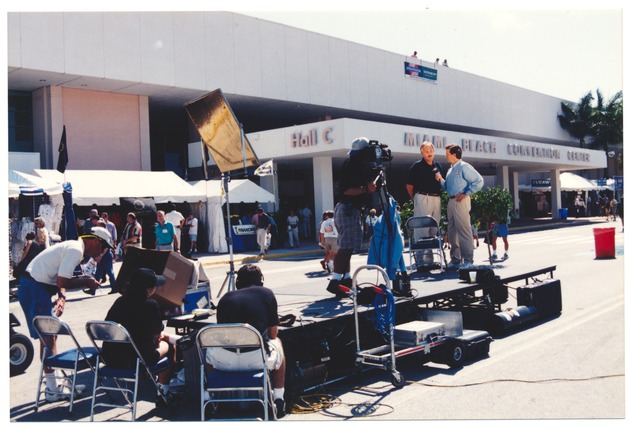 Video taping on stage at Miami Beach Boat Show - 