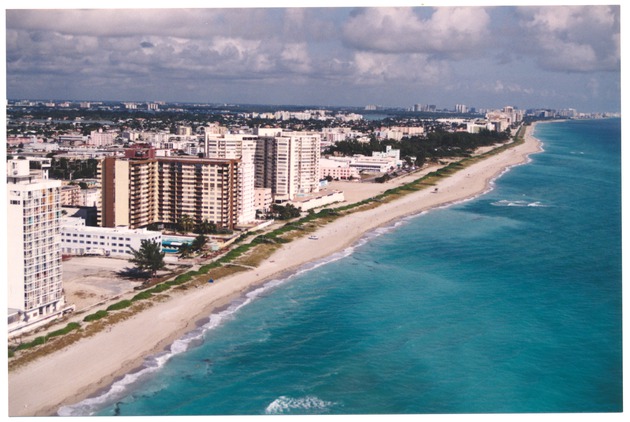 Shoreline along Miami Beach, showing beach erosion - 