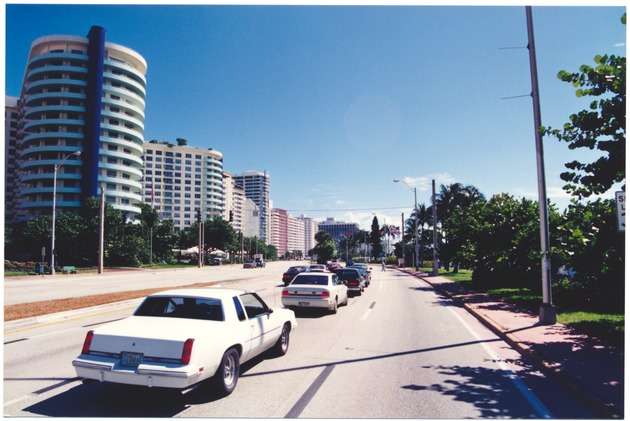 Cars and street on Collins Ave - 