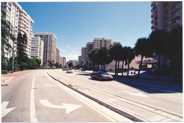 Street view down Collins Avenue - 