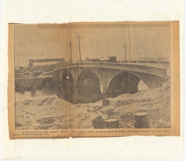 Baker's Haulover Bridge and correspondence - 