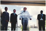 Mayor Gelber addressing crowd at Summit of the Americas<br />( 15 volumes )