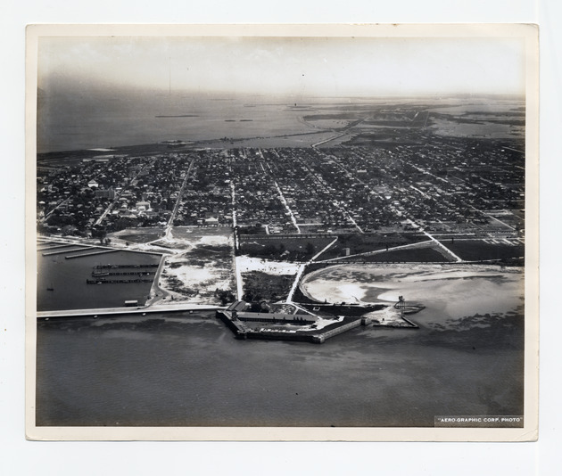 Aerial view of Fort Taylor looking northeast across Key West