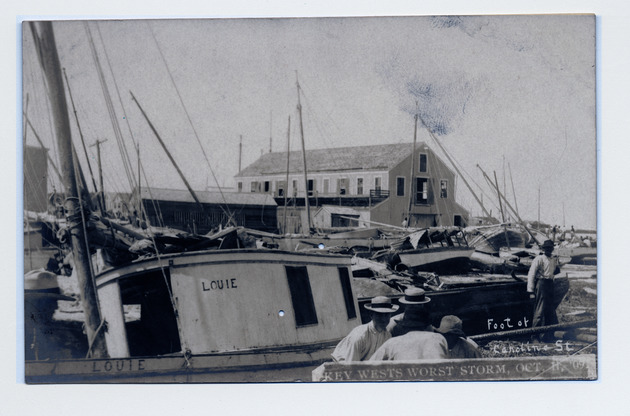 Hurricane damage at the foot of Caroline Street