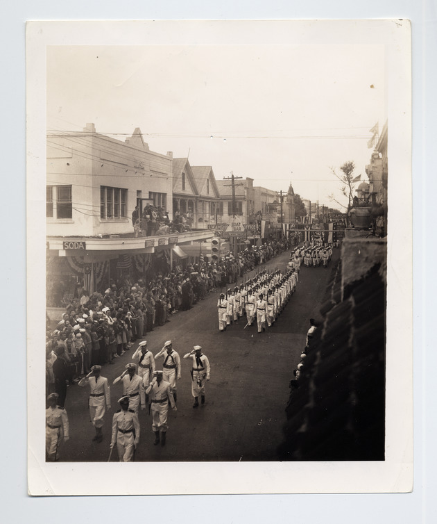 Navy Day Parade passing on the 500 block of Duval Street