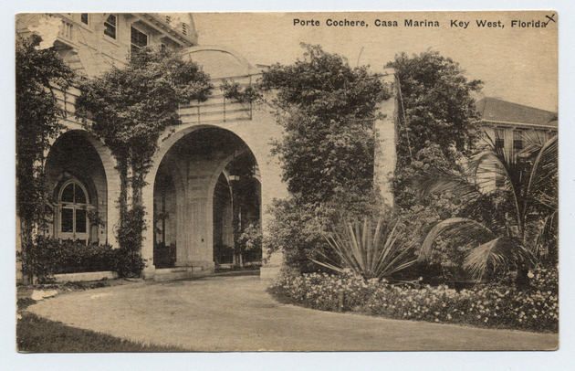 Porte cochere, Casa Marina - front