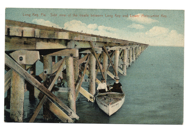 Side view of the trestle between Long Key and Matecumbe Key - front