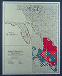 Map of Florida 500,000 acres choice prairie farming lands in Florida.