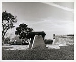 Castillo de San Marcos, Small cannon with Southwest bastion in background, looking West