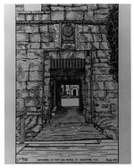 [1875] A pen and ink drawing of the entrance to the Castillo de San Marcos, from a photograph taken in 1875