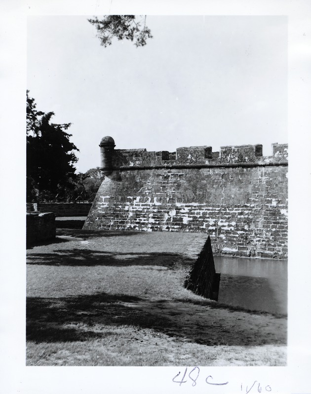 The northwest bastion of the Castillo de San Marcos, looking North, 1960