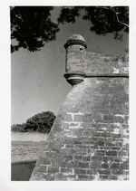 [1960] The tower of the southwest bastion of the Castillo de San Marcos, looking Northwest, ca. 1960