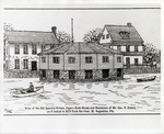 View of the Old Spanish Prison, Capo's Bath House and Residence of Mr. Geo. H. Emery, as it looked in 1875 from the river, St. Augustine, Fla.