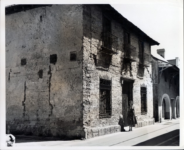 [Avero House from St. George Street, woman walking in front looking Southeast]