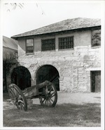 [Courtyard of Avero House with cannon in foreground, looking East]