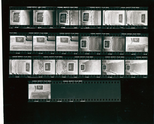 [Negatives showing the excavation units and profile views of the interior of the De Mesa Sanchez House] - 