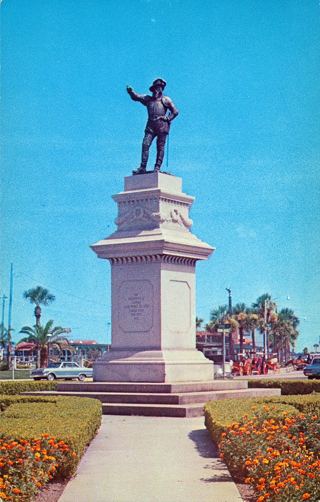 Postcard of the Ponce de Leon Monument, looking Southeast - 