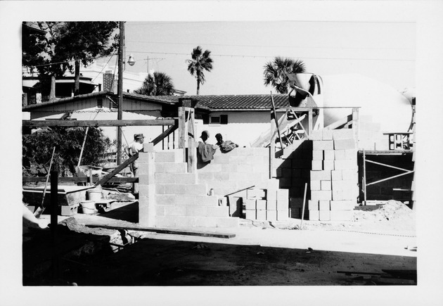 Construction of the Herrera House, looking East
