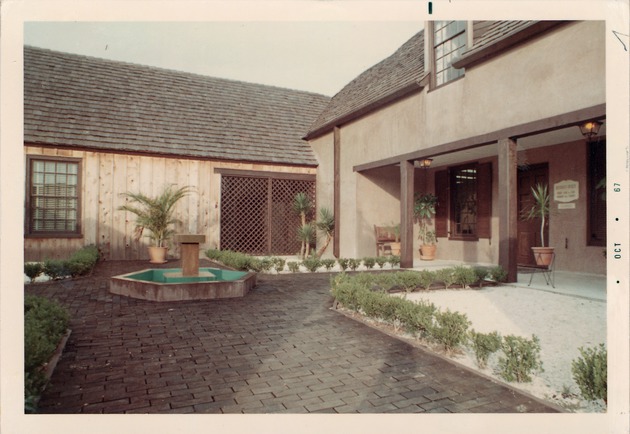 Herrera House courtyard, looking Northwest, 1967