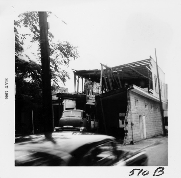 Demolition of Powers & Burton property from Cuna Street, looking Northeast, 1966