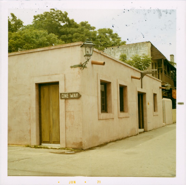 Sanchez de Ortigosa House from the corner of St. George Street and Cuna Street, looking Northwest, 1971