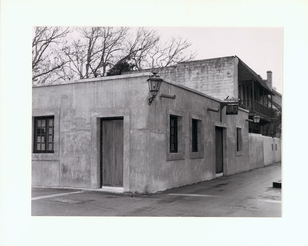 Sanchez de Ortigosa House from the corner of St. George Street and Cuna Street, looking Northwest, winter