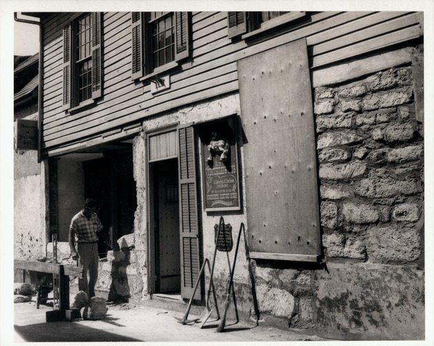 Restoration of the Rodriguez House from St. George Street, looking Northwest