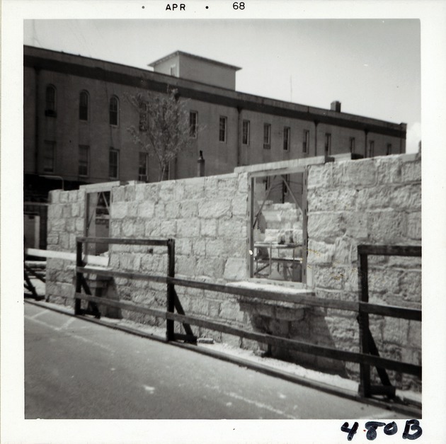 Construction of Ortega House, East wall from St. George Street, looking Southeast, 1968