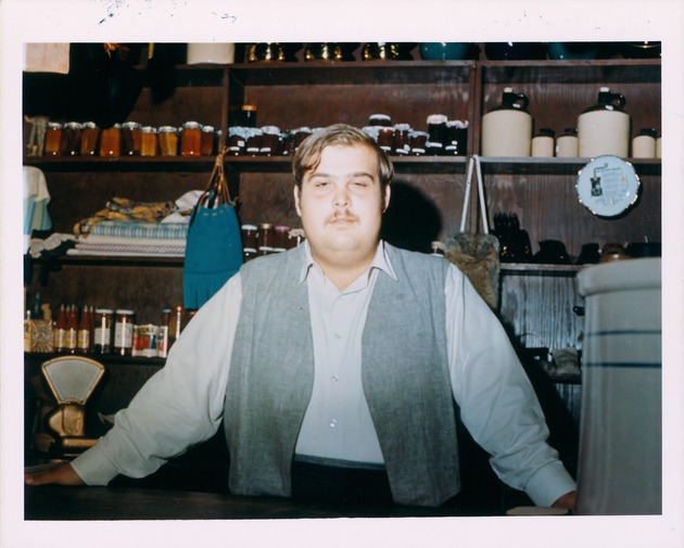 George Annas at Benet Store counter, 1971