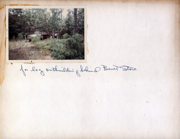 Logging raw material for outbuilding behind the Benet store, 1967