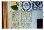 Detail of tile work on fireplace mantel in Sanchez House, left side, 1970<br />( 10 volumes )