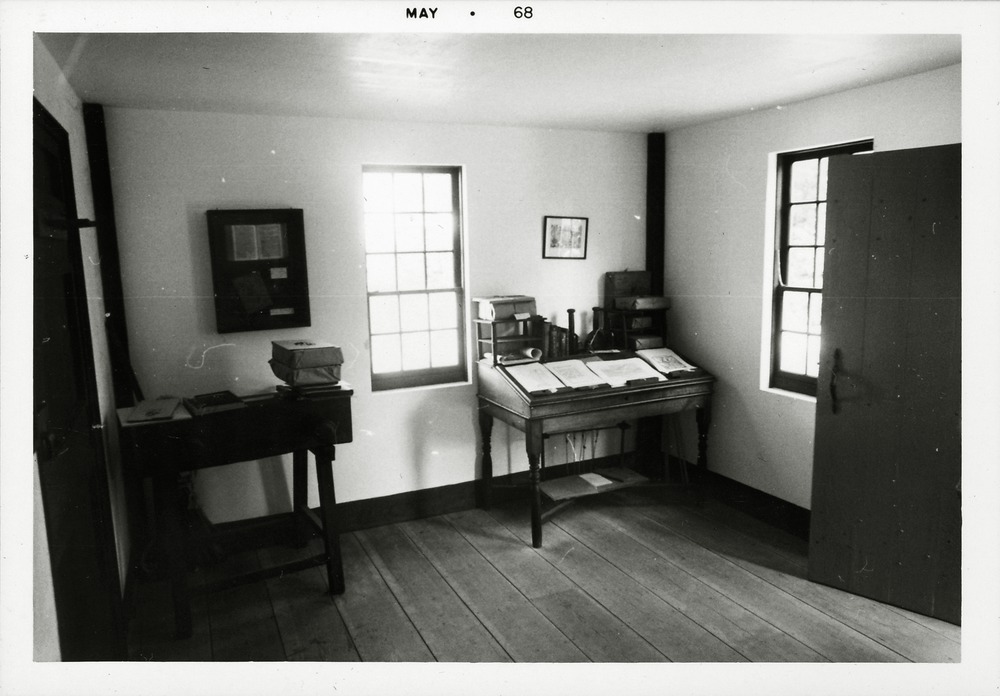 Wells Print Shop interior, looking West, 1968