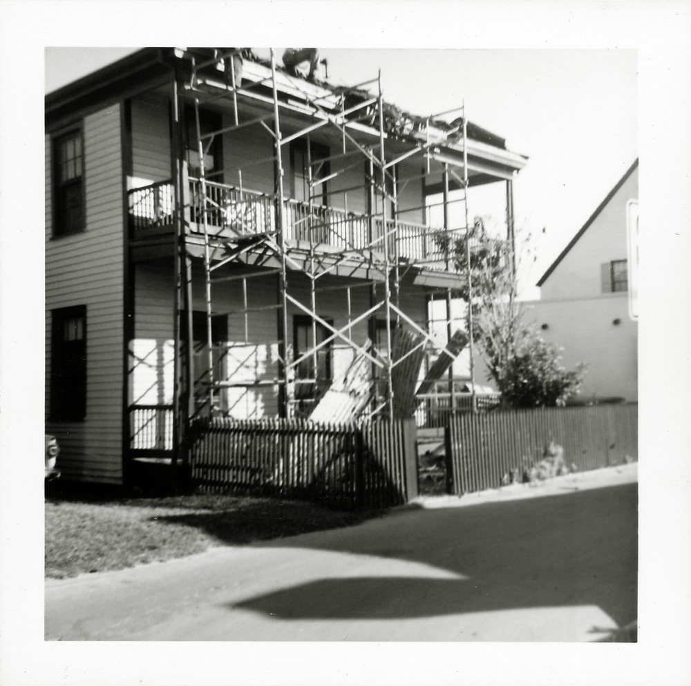 Cerveau House during restoration from Cuna Street, looking Northeast, 1967