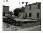 Clearing the lot after the demolition of the Brewster House from Cuna Street, looking Southwest, 1968