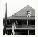 Construction of Arrivas House roof from side yard, looking South, 1961