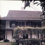 Arrivas House and grape arbor from garden in the rear yard, looking East, 1971