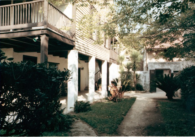 Courtyard on the South side of the Arrivas House, looking East, 1970