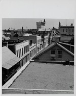 View of the East side of St. George Street from the roof of the Arrivas House, looking South, early 1960s