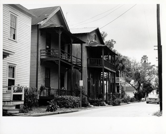 View of the East side of Spanish Street, North of Cuna Street, looking South