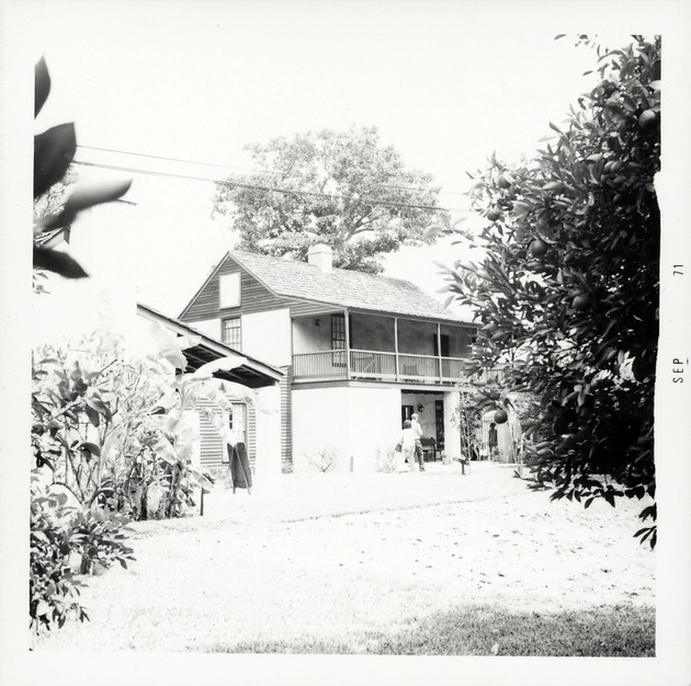 Salcedo House from the garden behind the Arrivas House, looking Northeast, 1971