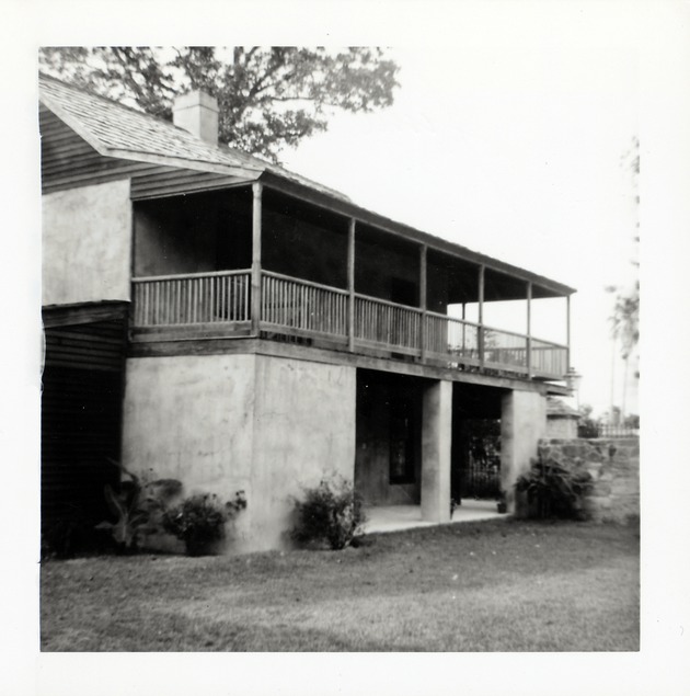 Salcedo House from the side courtyard, looking Northeast, 1966